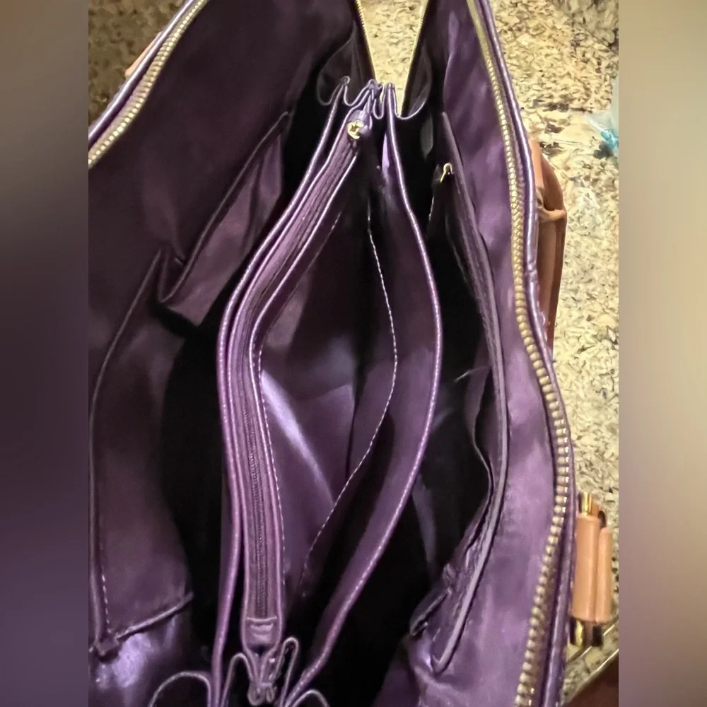 NWOT Joy & Iman Split Leather Timeless Handbag